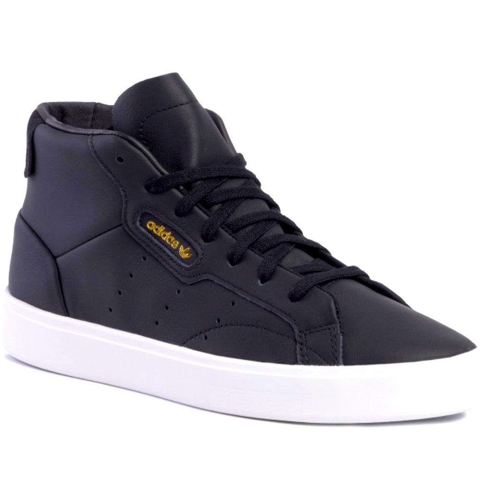 Adidas sleek black high top sneakers size 10